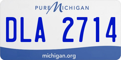MI license plate DLA2714