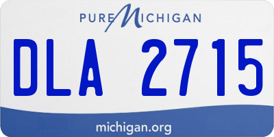 MI license plate DLA2715