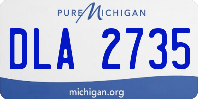 MI license plate DLA2735