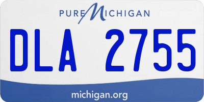 MI license plate DLA2755