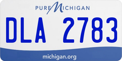 MI license plate DLA2783