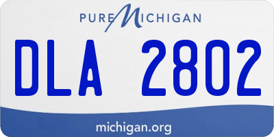 MI license plate DLA2802