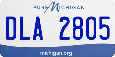 MI license plate DLA2805
