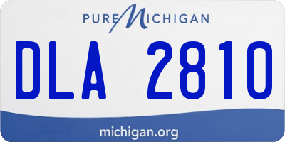MI license plate DLA2810