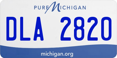 MI license plate DLA2820