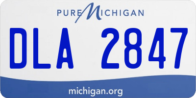MI license plate DLA2847