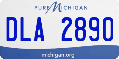 MI license plate DLA2890