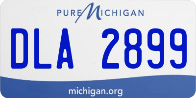 MI license plate DLA2899
