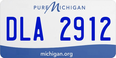 MI license plate DLA2912