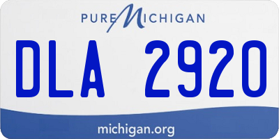MI license plate DLA2920