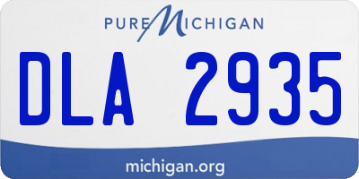 MI license plate DLA2935