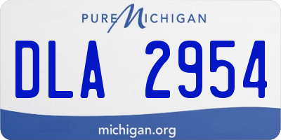 MI license plate DLA2954