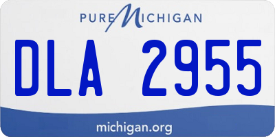 MI license plate DLA2955
