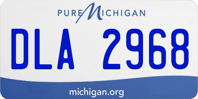 MI license plate DLA2968