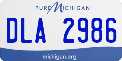 MI license plate DLA2986
