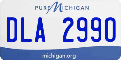 MI license plate DLA2990