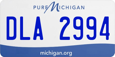 MI license plate DLA2994