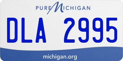 MI license plate DLA2995