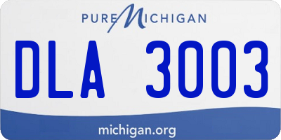 MI license plate DLA3003