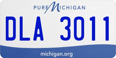 MI license plate DLA3011