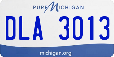 MI license plate DLA3013