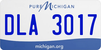 MI license plate DLA3017