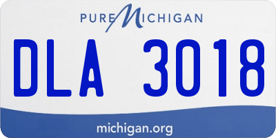 MI license plate DLA3018