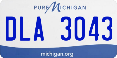 MI license plate DLA3043