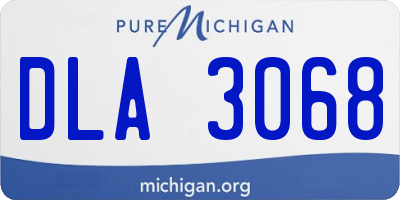 MI license plate DLA3068