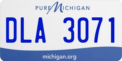 MI license plate DLA3071