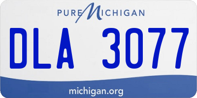 MI license plate DLA3077