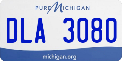 MI license plate DLA3080