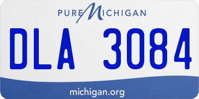 MI license plate DLA3084