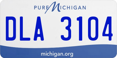 MI license plate DLA3104