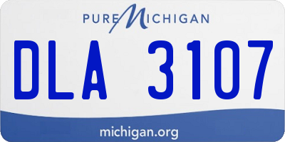 MI license plate DLA3107