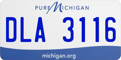 MI license plate DLA3116