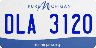 MI license plate DLA3120