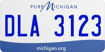 MI license plate DLA3123
