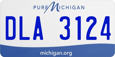 MI license plate DLA3124