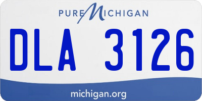 MI license plate DLA3126