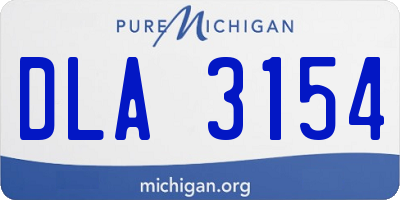 MI license plate DLA3154