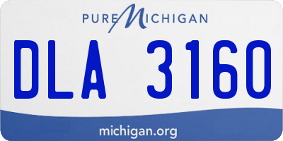 MI license plate DLA3160