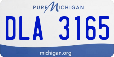 MI license plate DLA3165