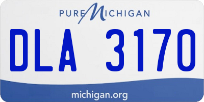 MI license plate DLA3170