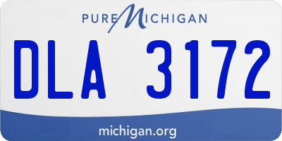 MI license plate DLA3172
