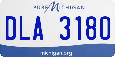 MI license plate DLA3180