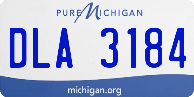 MI license plate DLA3184