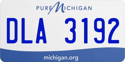 MI license plate DLA3192