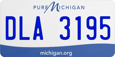 MI license plate DLA3195