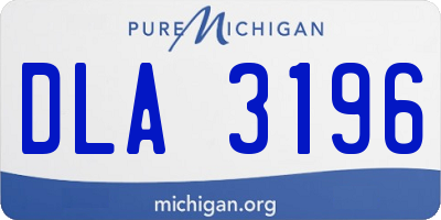 MI license plate DLA3196